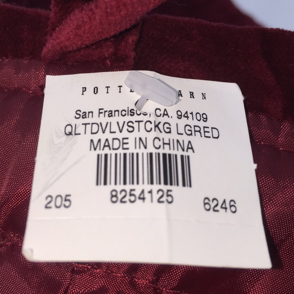 Pottery Barn Velvet Christmas Stocking Red “Bruce” - Picture 4 of 13